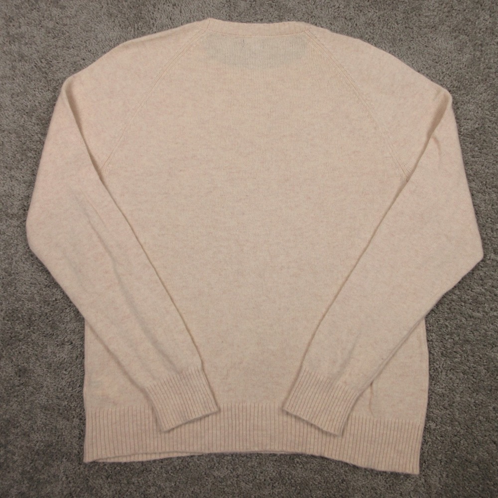 J Crew Sweater Mens XL Beige Cream Knit Crew Neck Pullover Knit Wool Blend - Picture 4 of 7